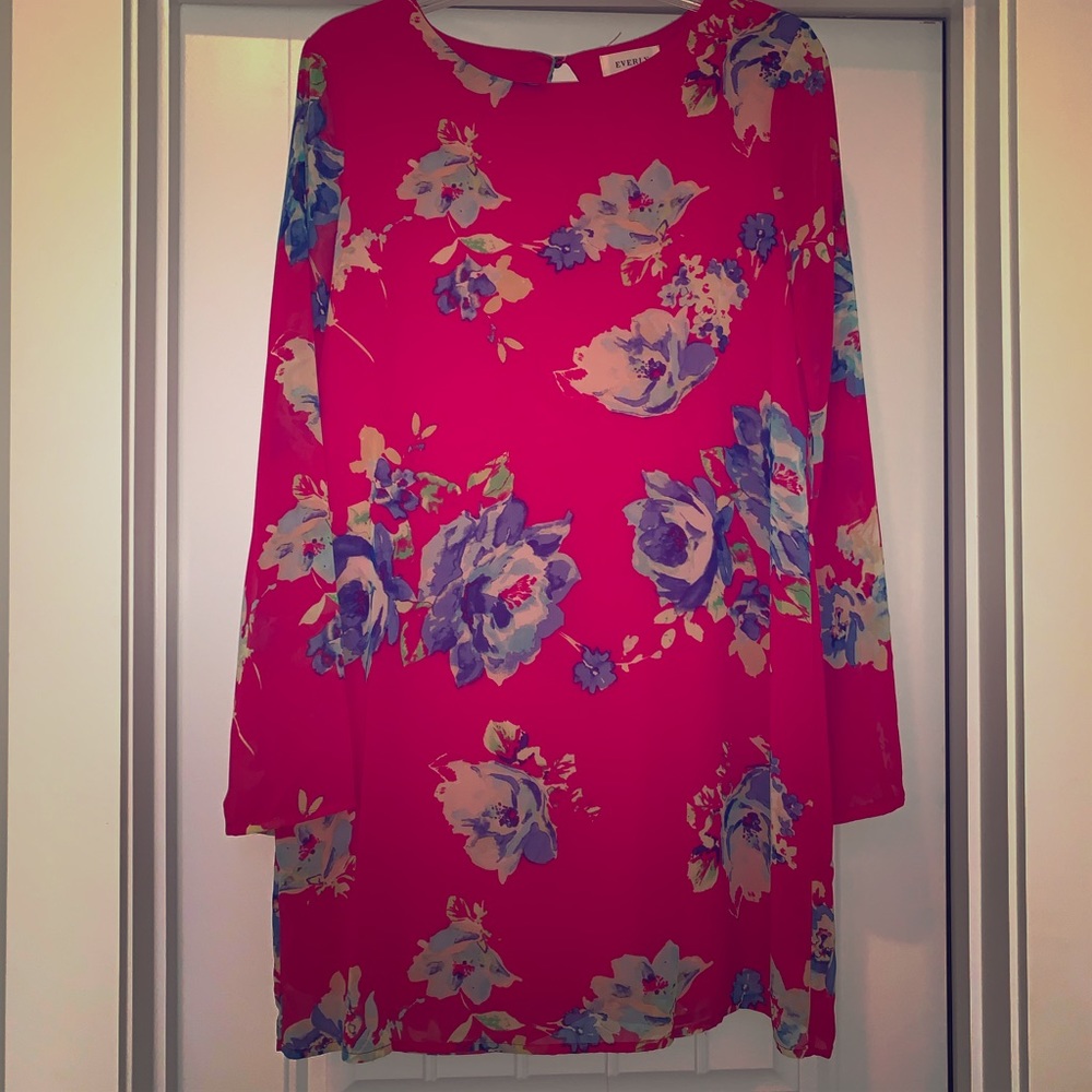 Hot pink floral dress